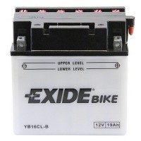 Baterie EXIDE EB16CL-B, 12V 19Ah, za sucha nabitá s antisulfační úpravou. Náplň součástí balení.